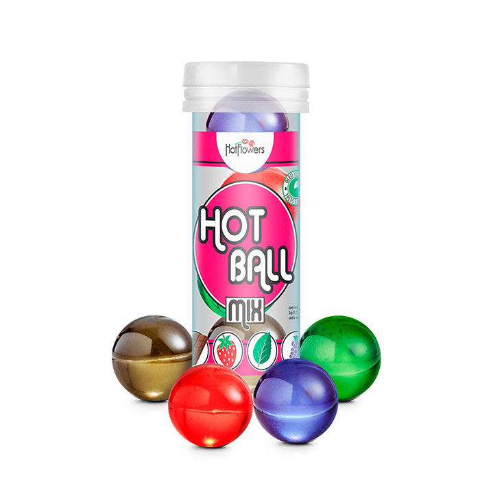 Лубрикант HOT BALL MIX на масляной основе, 4 шарика, 4 аромата