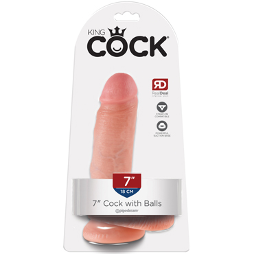 Pipedream King Cock With Balls 18 см, телесный