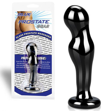 BlueLine Glass Prostate Massager, черный