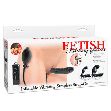 Pipedream Inflatable Vibrating Strapless Strap-On, черный