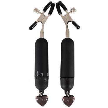 Bad Kitty Vibrating Nipple-Clamps, черные