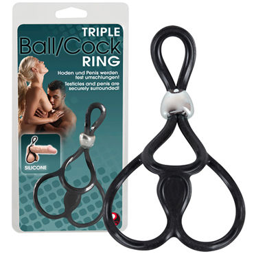 You2Toys Triple Ball & Cockring, черное