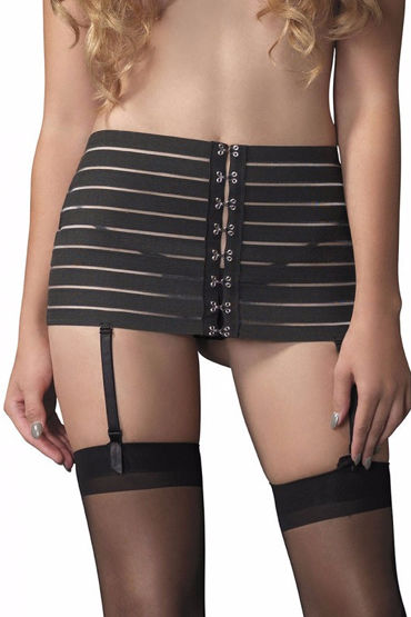 Leg Avenue Elastic Wide Band Garter Belt, черный