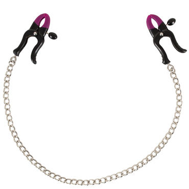 Bad Kitty Silicone Nipple Clamps, черно-розовые