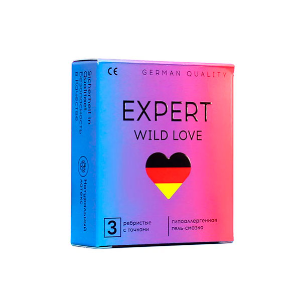 Презервативы EXPERT WILD LOVE №3, ребристые с точками