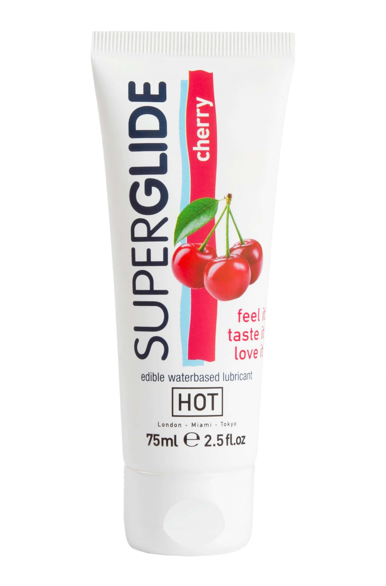 Съедобная смазка на водной основе HOT Superglide для орального секса со вкусом вишни, 75 мл