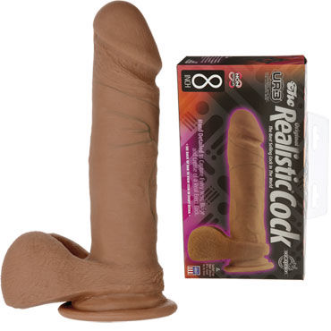 Doc Johnson Realistic Cock 20 см, коричневый
