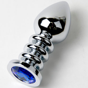 Anal Jewelry Plug Large Silver, голубой