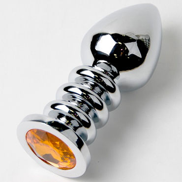 Anal Jewelry Plug Large Silver, оранжевый