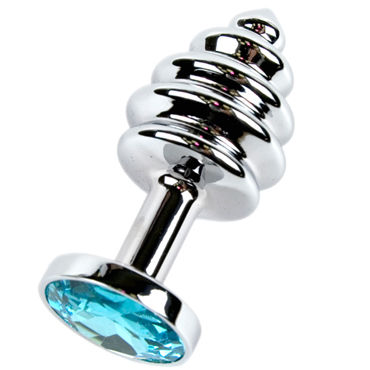 Anal Jewelry Plug Small Silver, светло-голубой