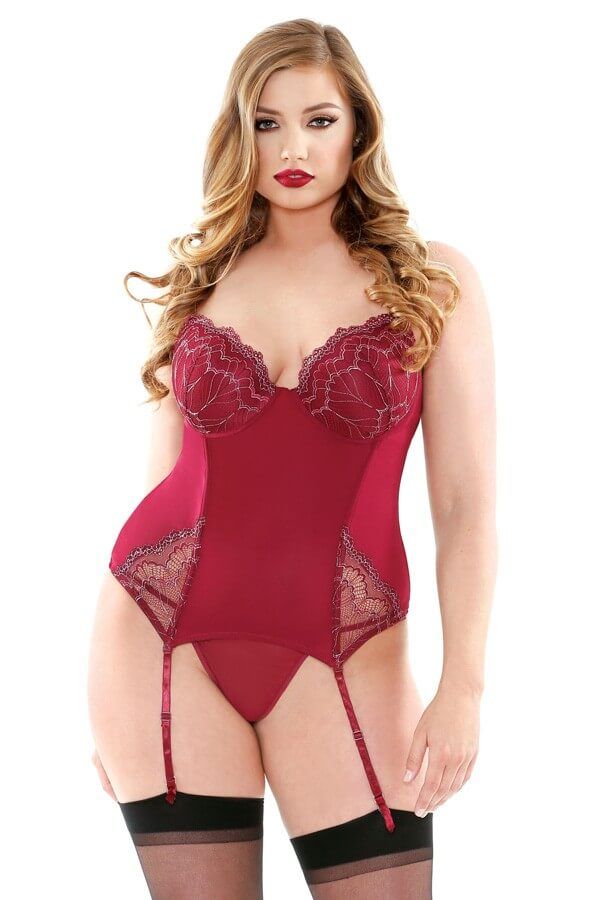 Комплект белья Fantasy Lingerie Bustier & G-String, красный