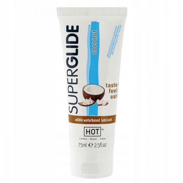 Съедобная смазка на водной основе HOT Superglide для орального секса со вкусом кокоса, 75 мл