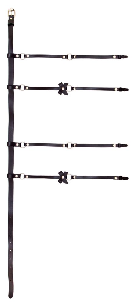 Пояс для чулок Passion Belts кожаный, черный