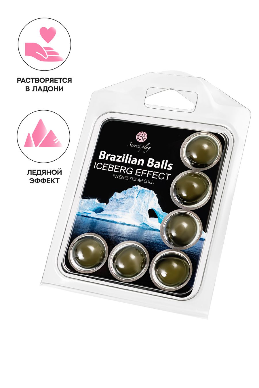Массажное масло SECRET PLAY BRAZILIAN BALLS, ледяной эффект, 6 х 4 гр