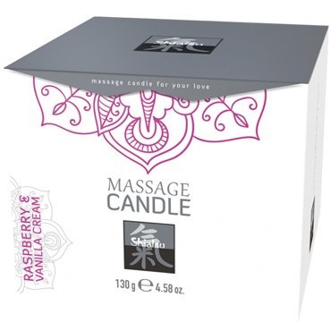Shiatsu Massage Candle Raspberry & Vanilla cream, 130 гр