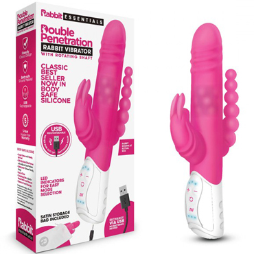 Rabbit Essentials Double Penetration Rabbit, розовый