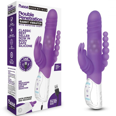 Rabbit Essentials Double Penetration Rabbit, фиолетовый