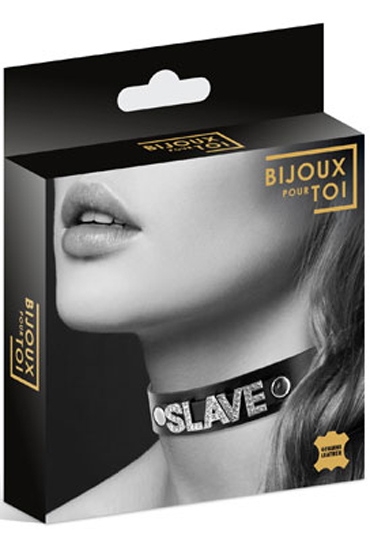 Bijoux Pour Toi Collier Strass Slave Cuir Bovin, черный