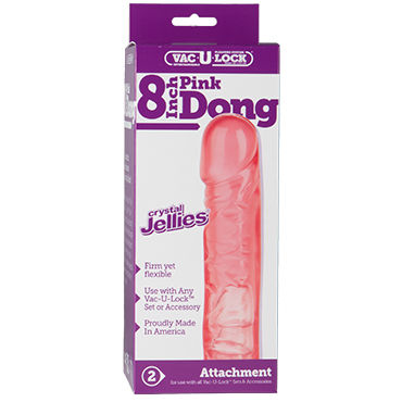 Doc Johnson Vac-U-Lock Crystal Jellies Dong, 19 см