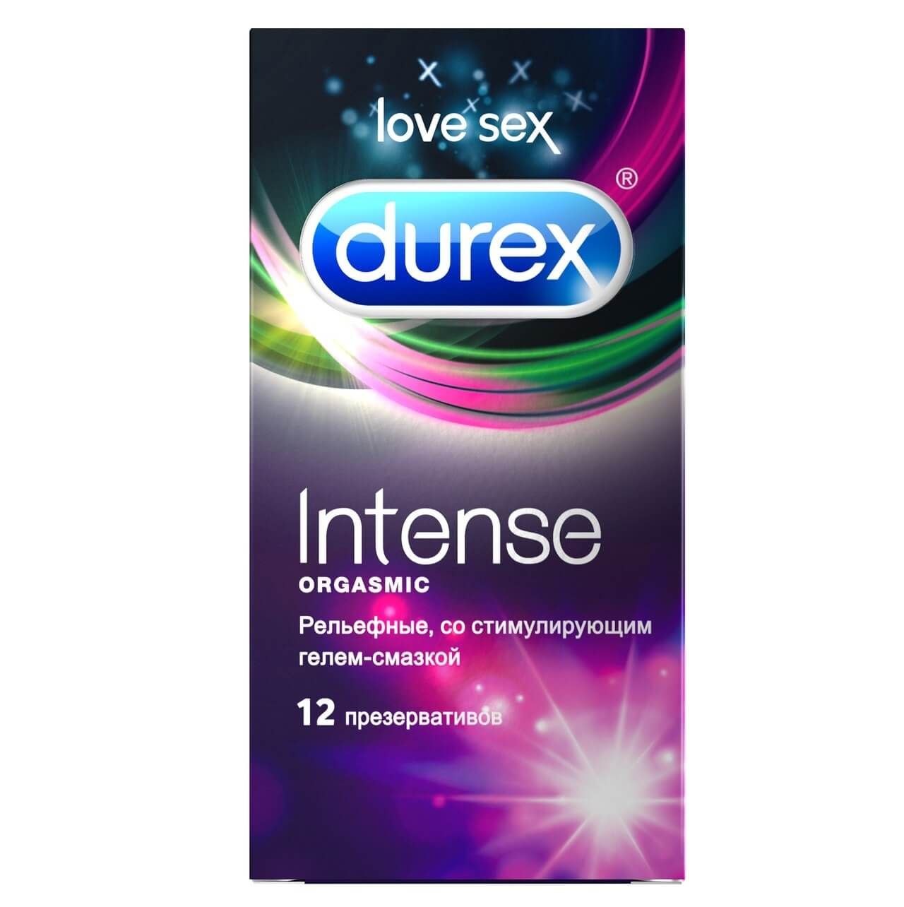Презервативы Durex Intense Orgasmic, с рельефом и смазкой, 12 шт