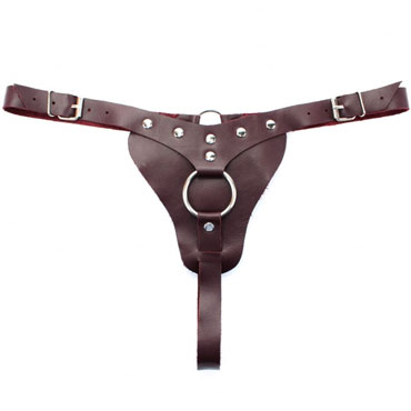 BDSM Арсенал Трусики с кольцом Lady's Arsenal, бордовые