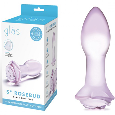 Glas Butt Plug 5" Rosebud, розовая