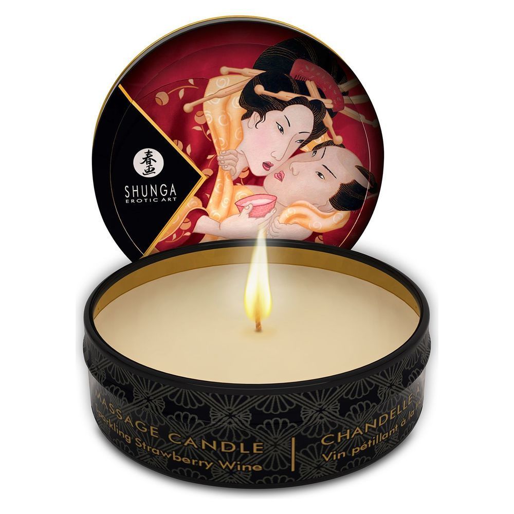 Массажная свеча Shunga Mini Massage Candle Sparkling Strawberry Wine, 30 мл