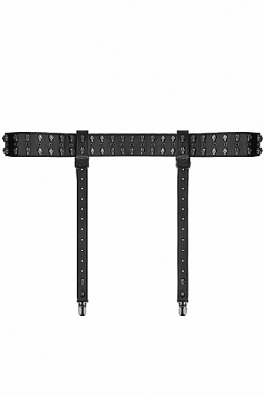 Ouch! Skulls and Bones Garter Belt with Skulls, черный