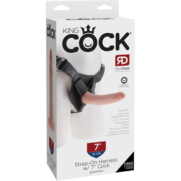 Pipedream King Cock Strap-on Harness Cock 18 см, телесный