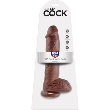 Pipedream King Cock Cock with Balls 25 см, коричневый