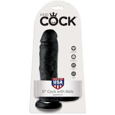 Pipedream King Cock Cock with Balls 20 см, черный