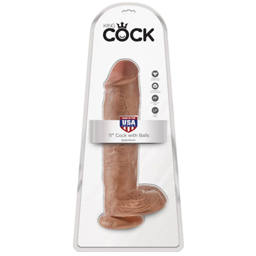 Pipedream King Cock Cock with Balls 28 см, загорелый