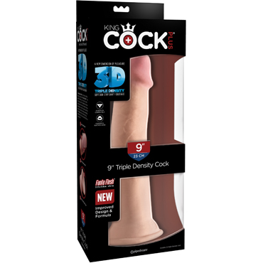 Pipedream King Cock Plus Triple Density Cock 23 см, телесный