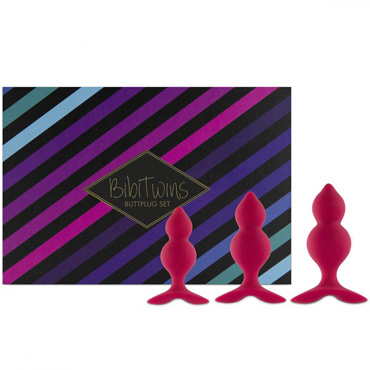 FeelzToys Bibi Twins ButtPlug set, розовый