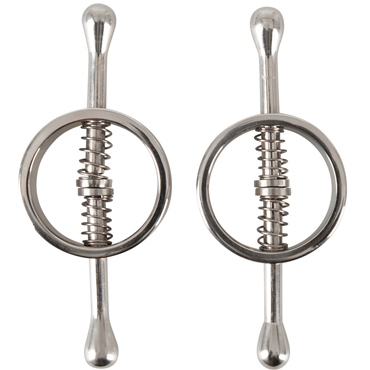 Orion Fetish Collection Spring-loaded Nipple Clamps, серебристые