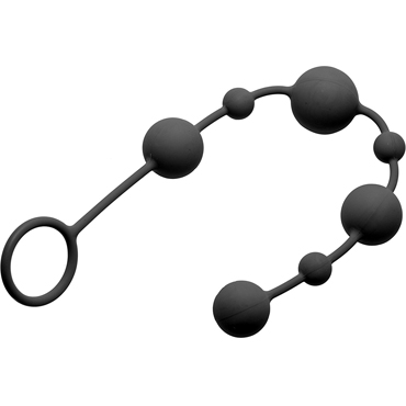 XR Brands Grey Gasms Linger Graduated Anal Beads, черные