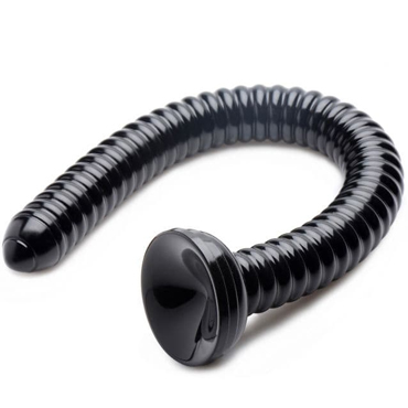 XR Brands Hosed Ribbed Anal Dildo, черный