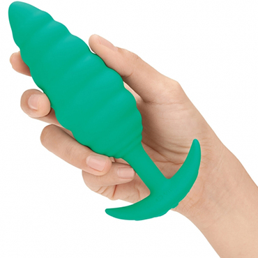 B-vibe Twist Texture Plug, зеленый