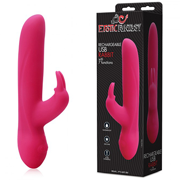 Erotic Fantasy Rechargeable Rabbit With 7 Functions, розовый