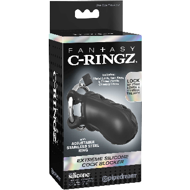 Pipedream Fantasy C-Ringz Extreme Silicone Cock Blocker, черная