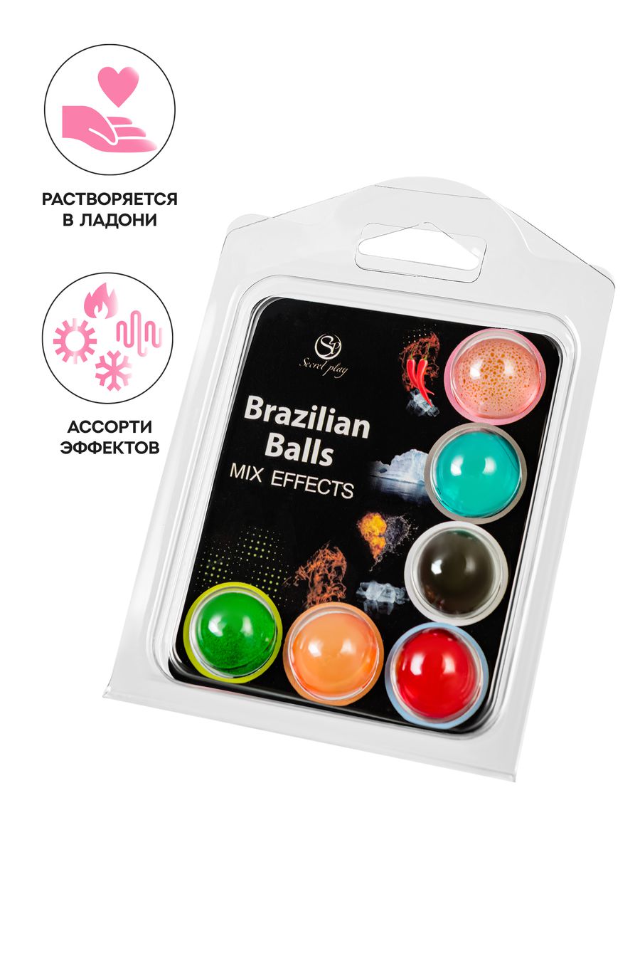 Массажное масло SECRET PLAY BRAZILIAN BALLS, микс эффектов, 6 х 4 гр