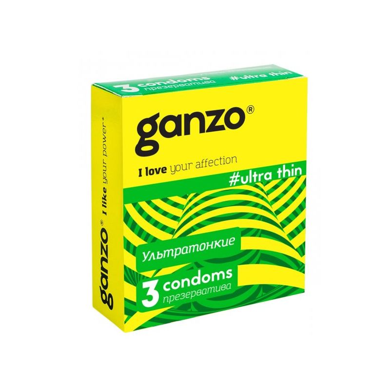 Презервативы ультратонкие Ganzo Ultra Thin, 3 шт