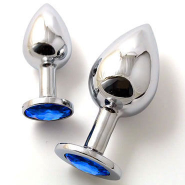 Butt Plug Silver Small, синий