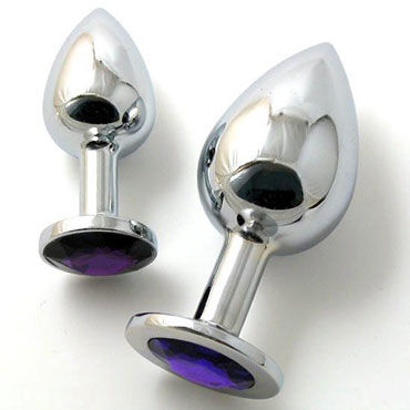 Butt Plug Silver Small, темно-фиолетовый