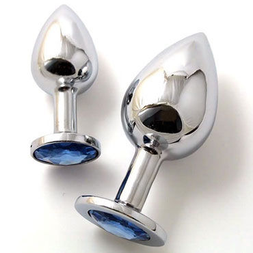 Butt Plug Silver Large, голубой
