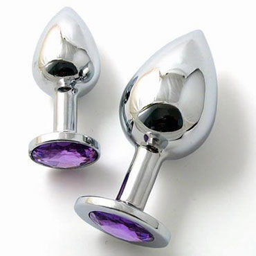 Butt Plug Silver Large, светло-фиолетовый