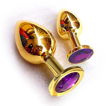 Butt Plug Gold Large, темно-фиолетовый