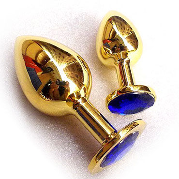 Butt Plug Gold Small, синий