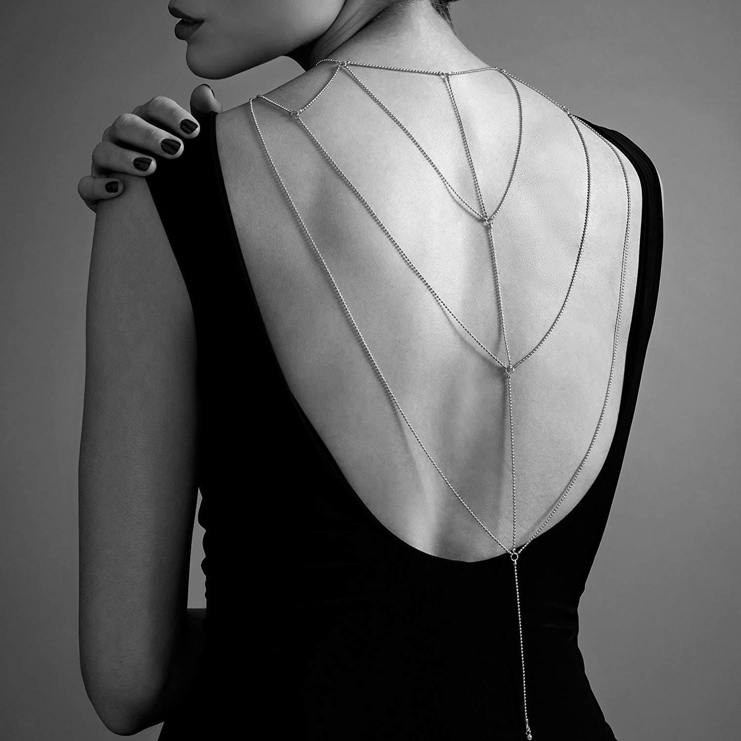 Цепь для тела Bijoux Indiscrets Magnifique Back and Cleavage Chain, серебристая