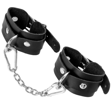 Pecado BDSM Наручники-браслеты мини со скруглёнными углами, чёрные